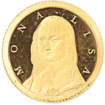 Congo-Kinshasa 10 Francs gold 2006 Mona Lisa proof