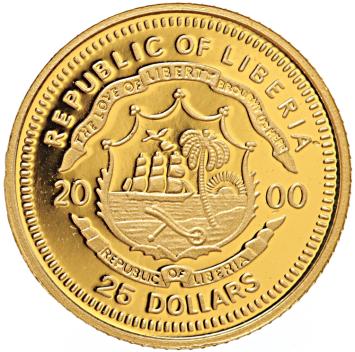 Liberia 25 Dollars gold 2000 Julius Ceasar proof