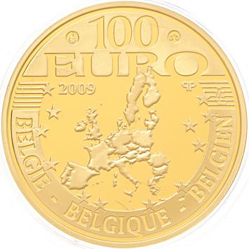 België 100 euro goud 2009 koninklijk huwelijk proof