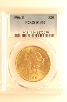 USA 20 dollars 1906s PCGS MS62