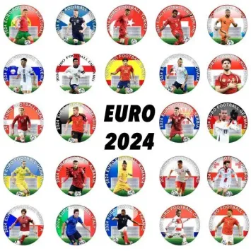 2 Euro munten kleur EK-Voetbal collectie 24 landen