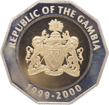 Gambia 2000 Bututs 1999 Millennium silver Proof