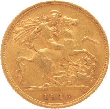 Australia 1/2 Sovereign 1916s