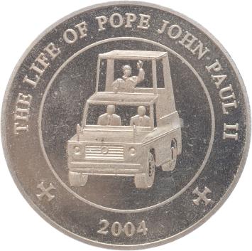 Somalia 25 Shilling 2004  Johannes Paulus in vehicle cuni unc