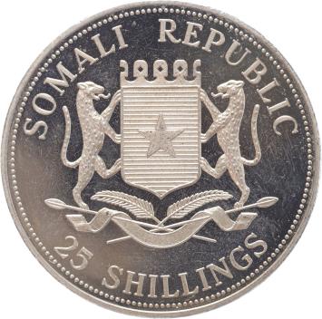 Somalia 25 Shilling 2004  Johannes Paulus in vehicle cuni unc