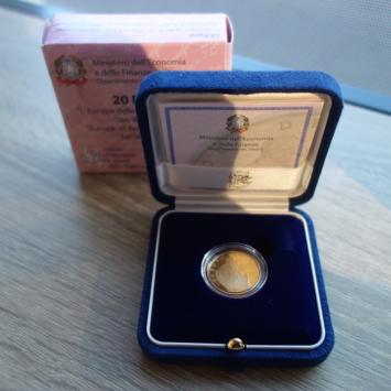 Italië 20 euro goud 2008 Europese Kunst Vermeer proof