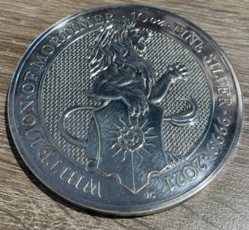 Queens Beast White Lion of Mortimer 2021 10 ounce silver Verenigd Koninkrijk