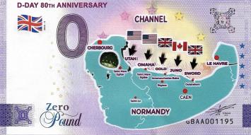 0 Pound biljet Engeland 2024 - D-Day 80th anniversary kLEUR