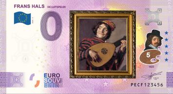 0 Euro biljet Nederland 2024-5  Frans Hals Luitspeler KLEUR