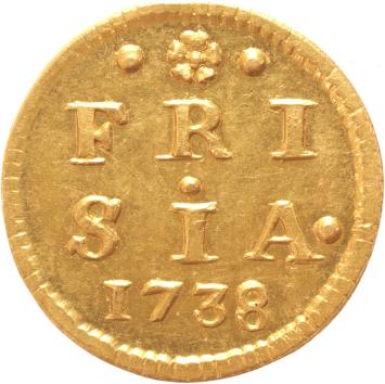 Friesland bezemstuiver 1738 in goud