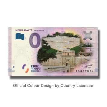 0 Euro Biljet Malta 2019 - Mdina Malta KLEUR