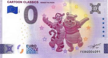 0 Euro biljet Malta 2024 - Cartoon classics Winnie the Pooh