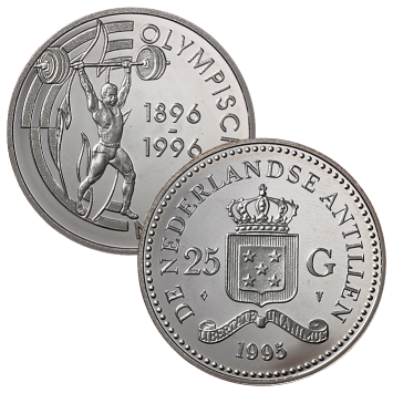 Ned. Antillen 25 gulden zilver 1995