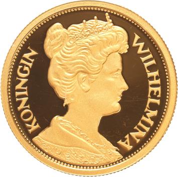Replica 5 Gulden goud 1912 in Verguld Zilver