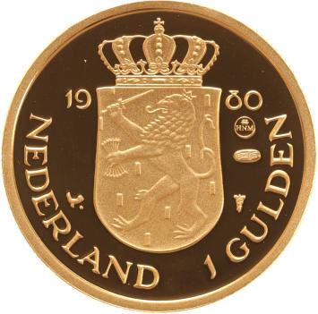 Replica 1 Gulden 1980 in Verguld Zilver variant