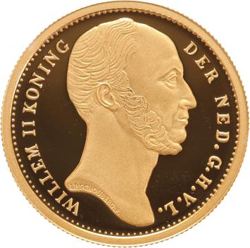 Replica 10 Gulden goud 1842 in Verguld Zilver variant