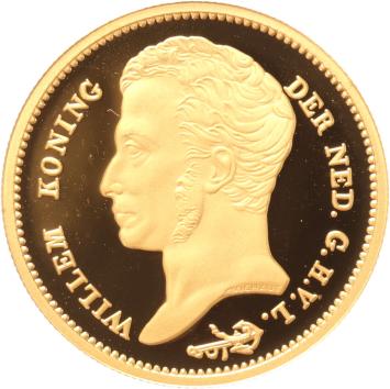 Replica van de Gouden 10 gulden 1818 Koning Willem I in Goud . 