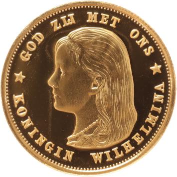 Replica van de Gouden 10 Gulden 1897 Koningin Wilhelmina in Goud 