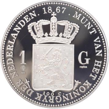 Replica van de 1 gulden 1867 Willem III in Zilver variant