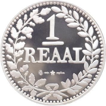 Replica Curacao 1 Reaal 1821 in Zilver