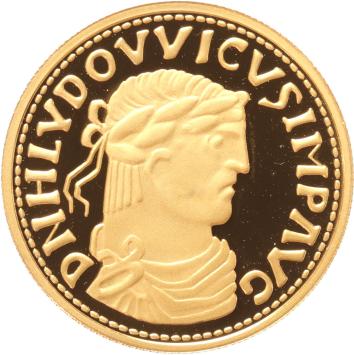 Replica van de Gouden Solidus 861 Keizer Lodewijk de Vrome in Goud