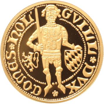 Replica van de Gouden Wilhelmusgulden 1378 Graaf Willem V van Holland in Goud