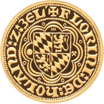 Replica van de Gouden Wilhelmusgulden 1378 Graaf Willem V van Holland in Goud