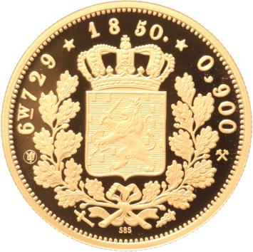 Replica van de Gouden Negotiepenning 1850 Koning Willem III in Goud 