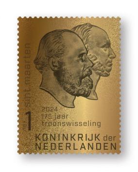 Sint Maarten Gouden postzegel 175 jaar Troonswisseling 2024